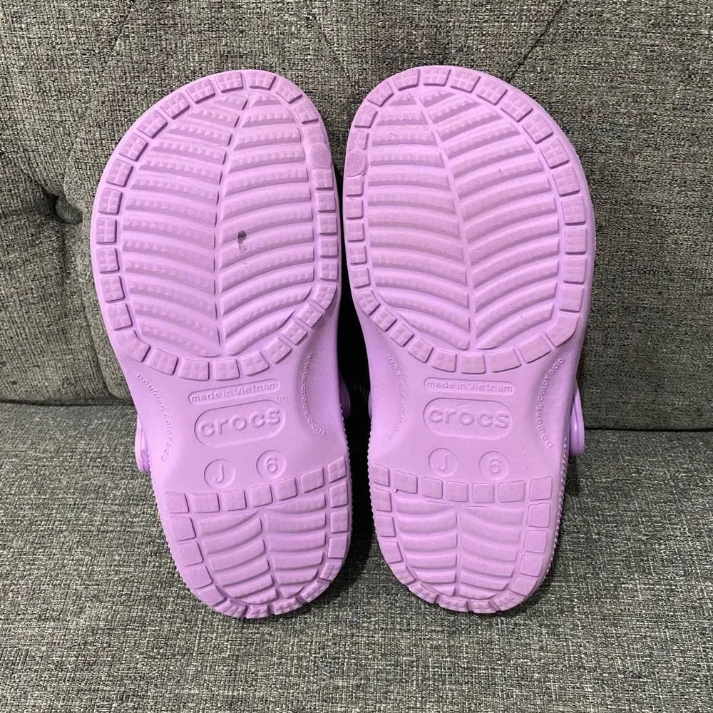 Crocs Kids' Purple Clogs Jr Big Kid J6 Women 8